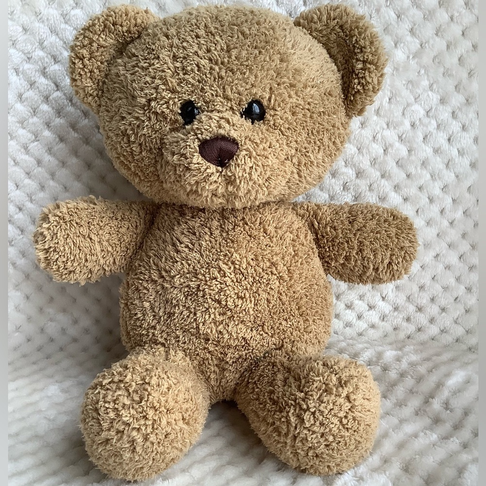 Old Navy Plush Tan Bear Stuffed Animal Toy Embroidered Nose